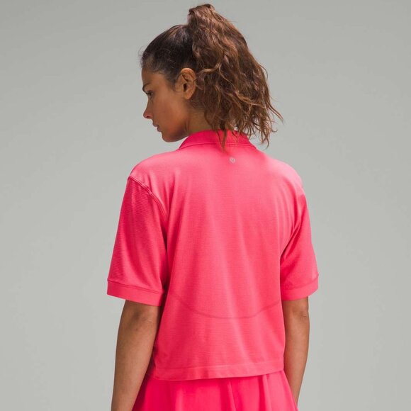 lululemon Swiftly Tech Relaxed-Fit Polo Shirt Lip Gloss Size 2 - Picture 5 of 5